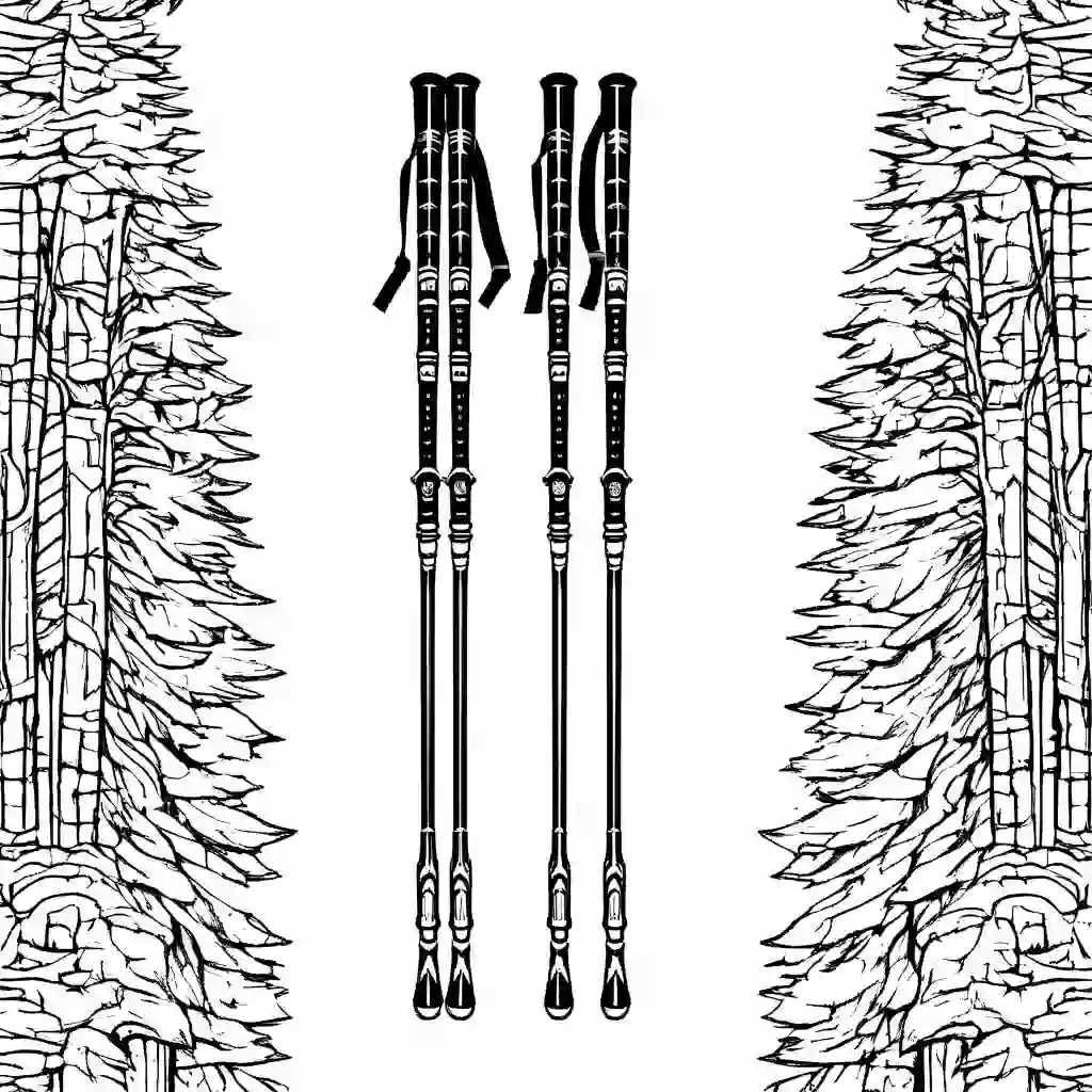Ski Poles coloring pages